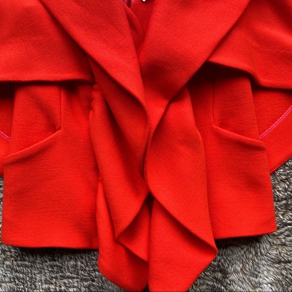 MILLY Ruffled Wool Blend Cape - Picture 3 of 10